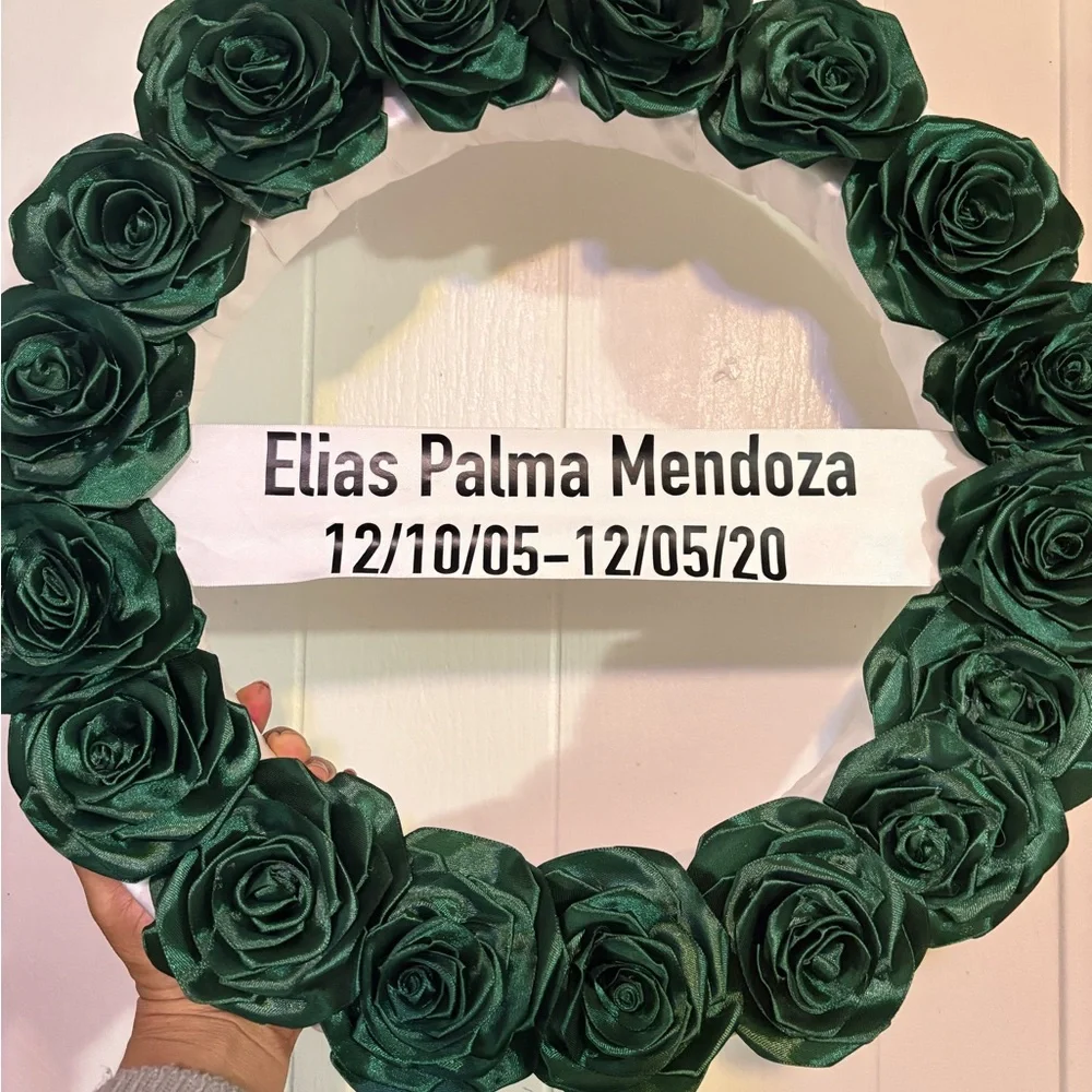 Green Floral Memorial Wreath